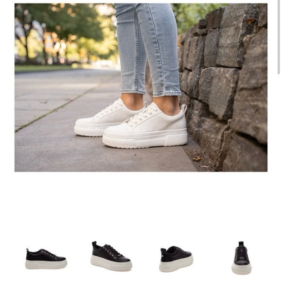 NIB J/SLIDES NYC West Black Leather Sneaker Shoes White Platform Soles Size 9M - Picture 12 of 12